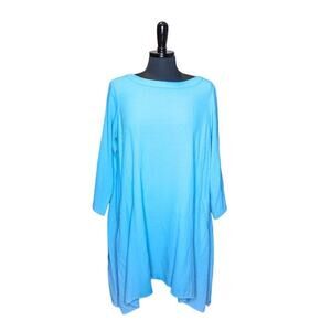Linea By Louis Dell'Olio Dress Swing A Line Trapeze Blue Size M